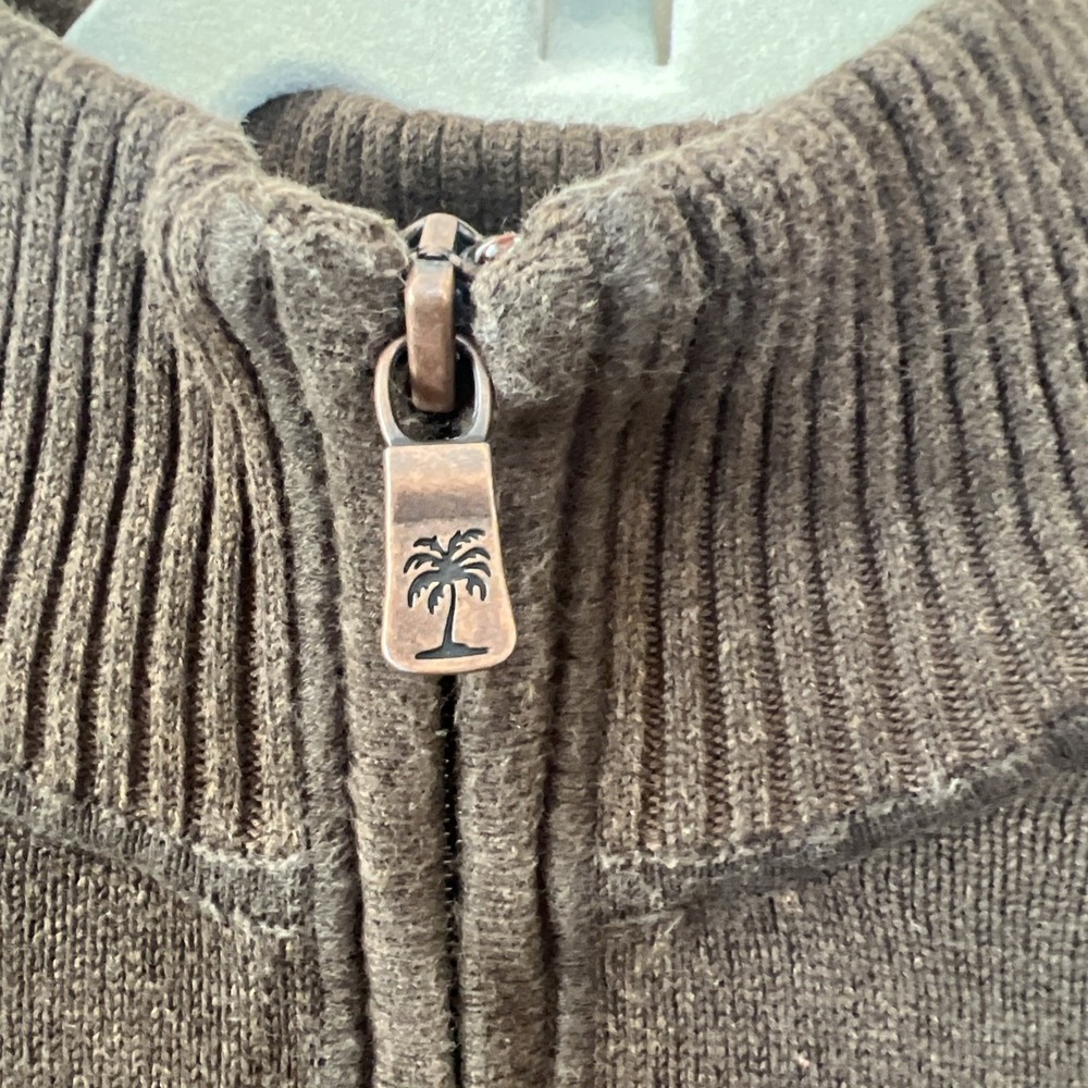 Tommy Bahama 1/4 Zip Pullover Sweater Men's XL Long Sleeve Olive Green Mock EUC - Picture 3 of 11